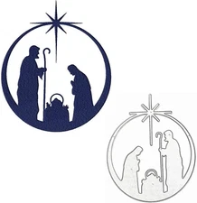 Merry Christmas Families Metal Die Cuts, Family in Christmas Angel Star Cutting 