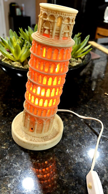 VTG Leaning Tower of Pisa Night Light Italian  Signed L10 Angeli A. Lucca s11