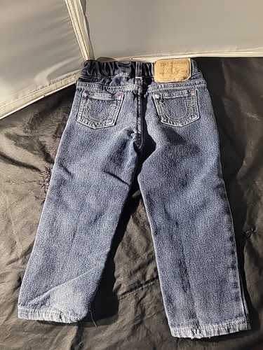 TRUE RELIGION Toddler Unisex Jeans Blue Wash Size 24M Adjustable Waist Clean! - Picture 2 of 5