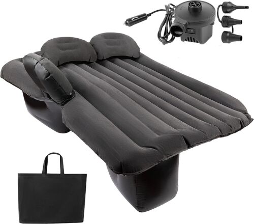 Matelas gonflable de voiture de voyage lit à air siège arrière tapis de sommeil 2 pompe à oreiller - Photo 1 sur 7