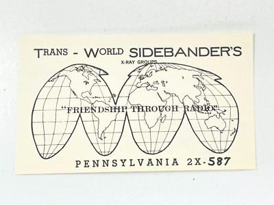Vintage QSL Card Ham CB Amateur Radio Trans World Sidebanders Pennsylvania X-Ray
