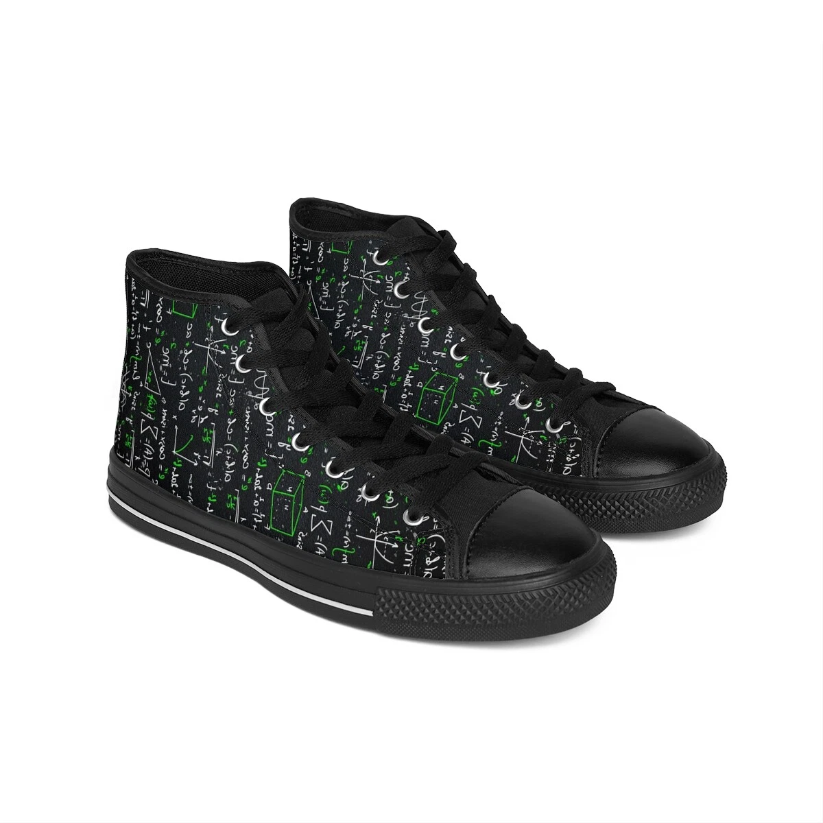 Physics Artwork Men's High Top Sneakers with Math-Inspired Design