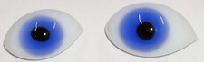 Vintage Hand Blown Glass German Doll Eyes Blue 1 Pair About 15mm