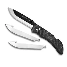 Outdoor Edge 3.5" Onyx EDC Black Replaceable Blade Folding Knife 3 Blades OX-10C