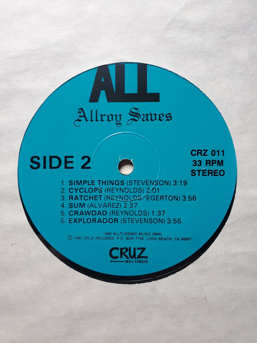 All Allroy Saves 1990 ORIGINAL vinyl LP Descendents Pop Punk All Allroy Saves 1990 ORIGINAL vinyl LP Descendents Pop Punk