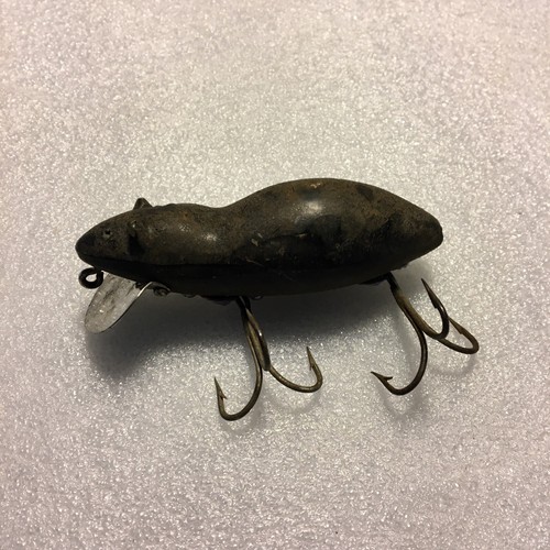 MOUSE TOPWATER LURE 2 3/4” PLASTIC BROWN/BLACK VINTAGE *SEE DETAILS - Picture 3 of 7