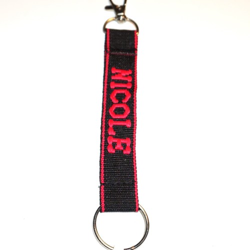 Key Chain Embroidered Lanyard Ring Clasp Choose Name or Fun Phrase 6" Colorful - 第 125/205 張圖片