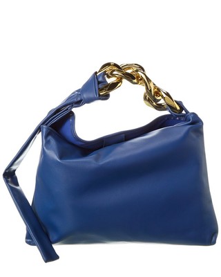 Tiffany & Fred Paris Soft Leather Golden Buckle Leather Hobo Bag Women's Blue