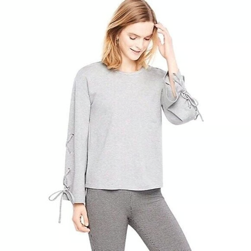 Pull Femme Lord & Taylor Manches Dolman à Lacets - Taille 2X Gris - Neuf Avec Étiquettes