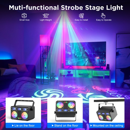 5in1 LED RGBW Pattern Wash Effect Light W/Laser Bar Lighting DMX DJ Disco Stage - Picture 7 of 10