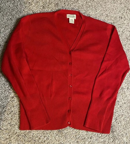 VINTAGE ST.JOHN'S BAY RED CARDIGAN 
