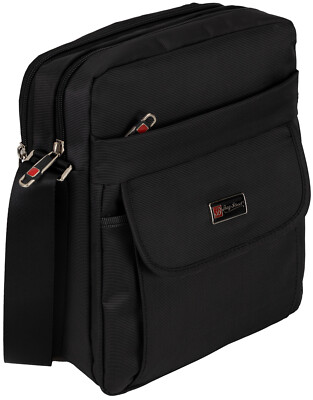 Bag Street Herrentasche Flugbegleiter Schultertasche Umhängetasche T0118 Schwarz