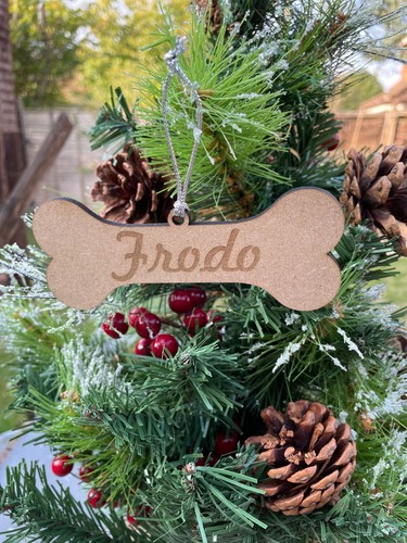 Hundeknochen Personalisiert Name Christbaumschmuck Spielerei Xmas Haustier Doggo - Bild 2 von 4