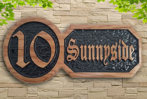 Personalised Oak Carved Wooden Home House Number Name Sign Plaque Outdoor plate - Picture 9 of 14