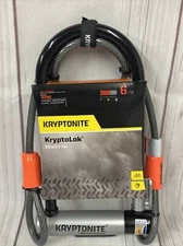 Kryptonite KryptoLok U-Lock - 4 x 9", Keyed, Black, with 4' cable and bike lock