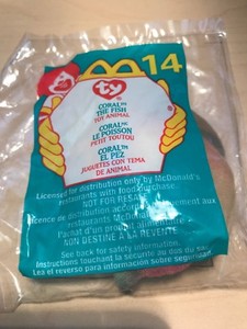 Mini Ty McDonald's Teenie Beanie Babies Plush Toy # 14 Coral the fish, sealed