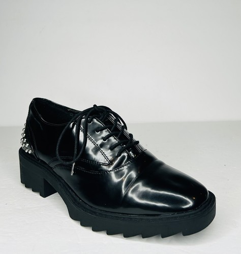 Zara Trafaluc Women Dress Shoe Black Lace Up Ankle High 7 M Preowned - 第 6/11 張圖片