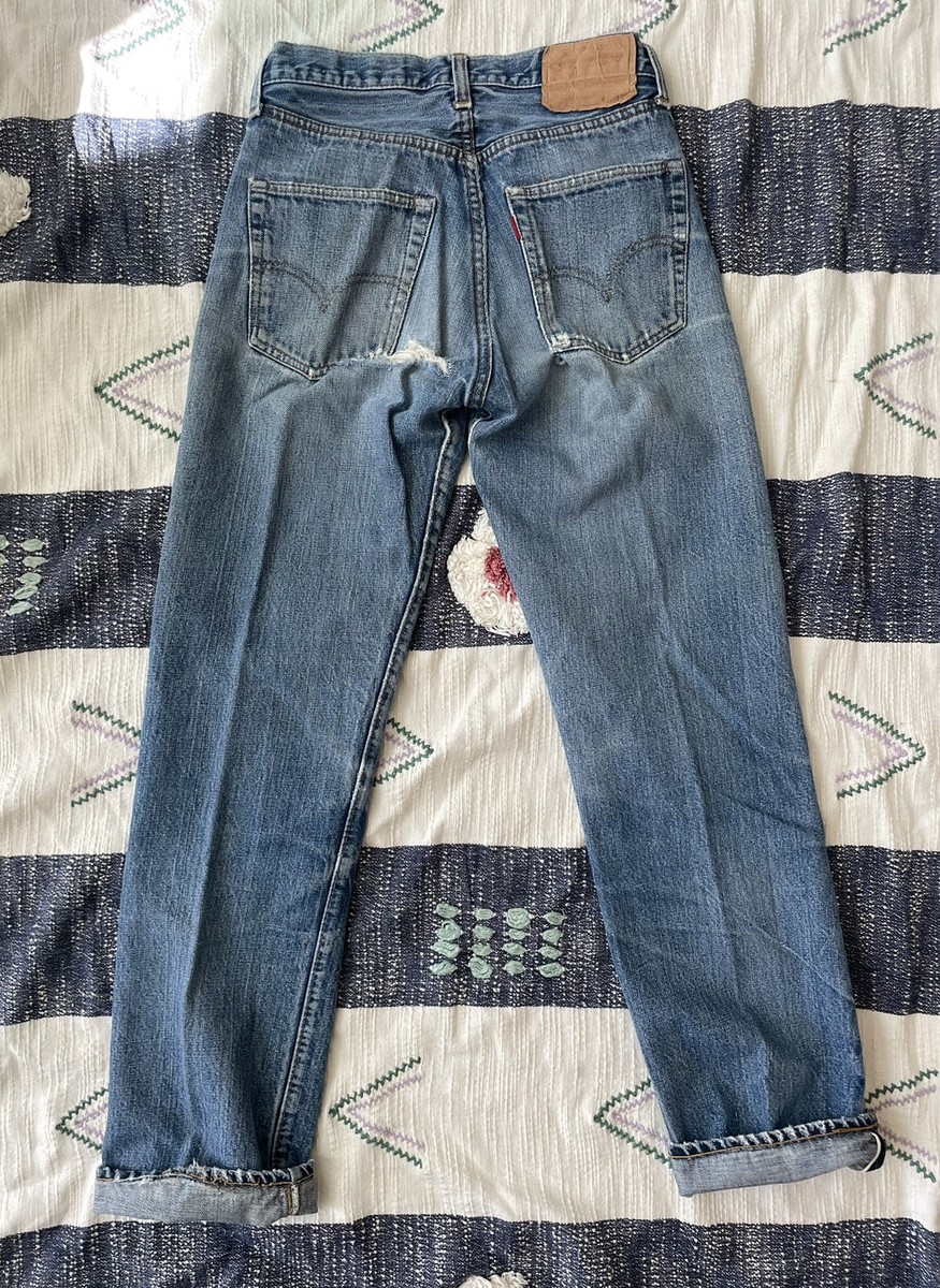 Vintage 60s 70s Levi's 501 Big E Selvedge 1960s 26 X 28 LEVIS #6