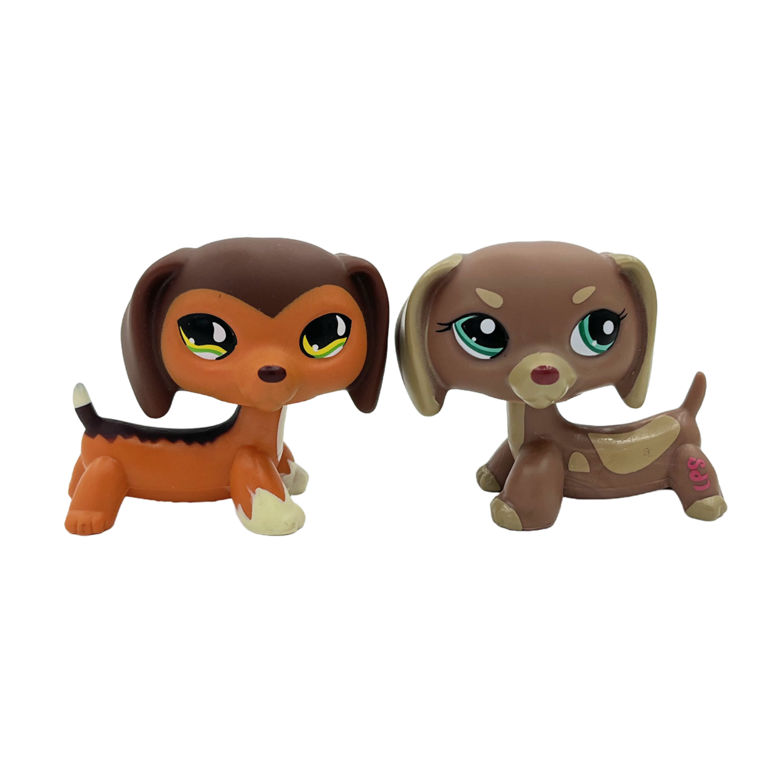 2pcs Littlest pet shop Toy girls bobble head dachshund dog cute puppy #675 #1751