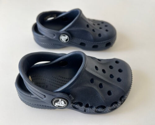 CROCS kids Toddler size C 6 Navy blue clogs unisex shoes, excellent