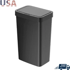 Touchless Motion Sensor Kitchen Trash Can Plastic Waste Bin Soft Close 13 Gal US