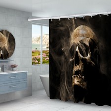 Hazy Reeky skull Print Waterproof Shower Curtain Sets Bathroom Decor Curtain 70"
