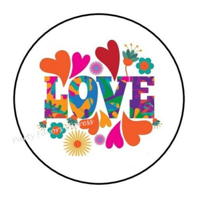 LOVE RETRO ENVELOPE SEALS LABELS STICKERS PARTY FAVORS