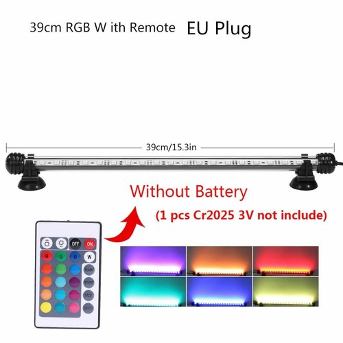 New RGB Aquarium Light Remote Control Diving Lamp 59cm Colorful Fish Tank Plant - Picture 14 of 19