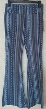 New Boundaries Women's Junior Blue Print Flare Pant Size M 8/10 , New
