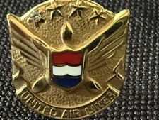 Vintage United Airlines 10K Solid Gold Employee Service Pin with Diamond Accent