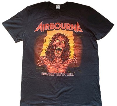 Airbourne Breakin' Outta Hell 2016 European Tour T-Shirt Black Gildan Men's L