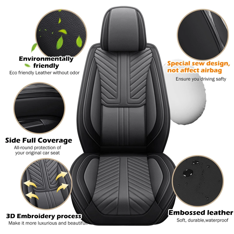 For Toyota Car Seat Cover Full Set Leather 5 Seats Front Rear Protector Cushion Foto 2 de 4