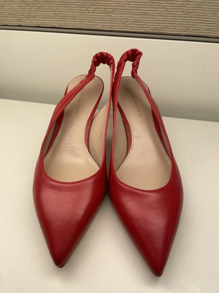 Stuart Weitzman Tacones Zapatos con Cordones de Cuero Rojo España Talla 6 Nuevos Foto 3 de 4
