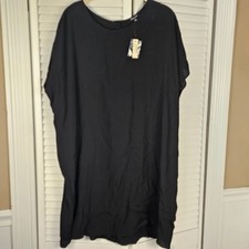 NWT Madewell Womens Black Crewneck Button Back Easy Dress XXL