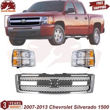 Front Grille Chrome Headlight Assembly For 2007-2013 Chevrolet Silverado 1500 Front Grille Chrome Headlight Assembly For 2007-2013 Chevrolet Silverado 1500