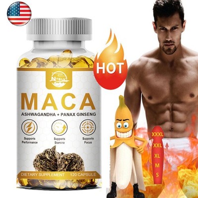 Organic Maca Root 120 Capsules 10000mg,Peruvian Maca Extract for Men & Women