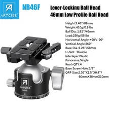 46mm All Metal CNC Machining Panorama Ball Head with Lever Release Clamp