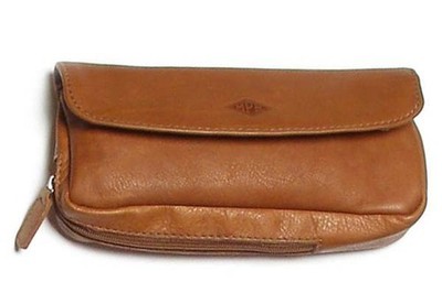 Aniline Buffalo Leather MPB Bag for Pipe, Tobacco & Accessories - Havana