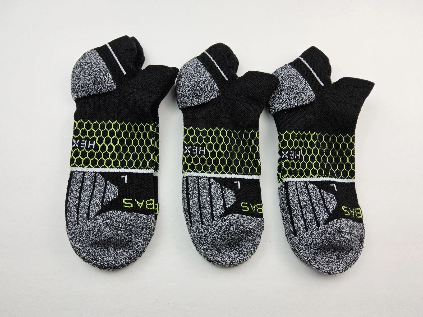 Bombas Hex-Tec Athletic Tennis Ankle Socks Lot Of 3 Pairs Size M