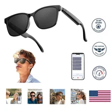 AI Smart Glasses - Bluetooth 5.4 with 144 Language Translation & Open-Ear Sound