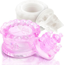 Heart Rose Jar Resin Mold with Lid Epoxy Resin Storage Box Casting Molds DIY J