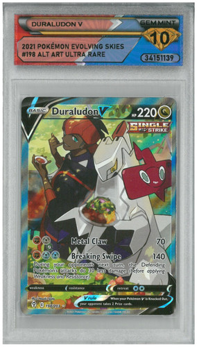 2021 Pokémon Evolving Skies DURALUDON V #198/203 Ultra Rare 💎 DSG 10 Gem Mint