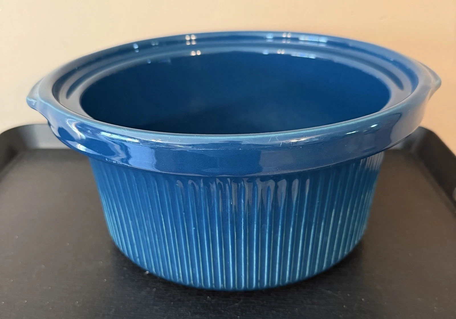 The Rival Co. Model 3355 Slow Cooker Ceramic Stoneware Insert Liner Blue No Lid