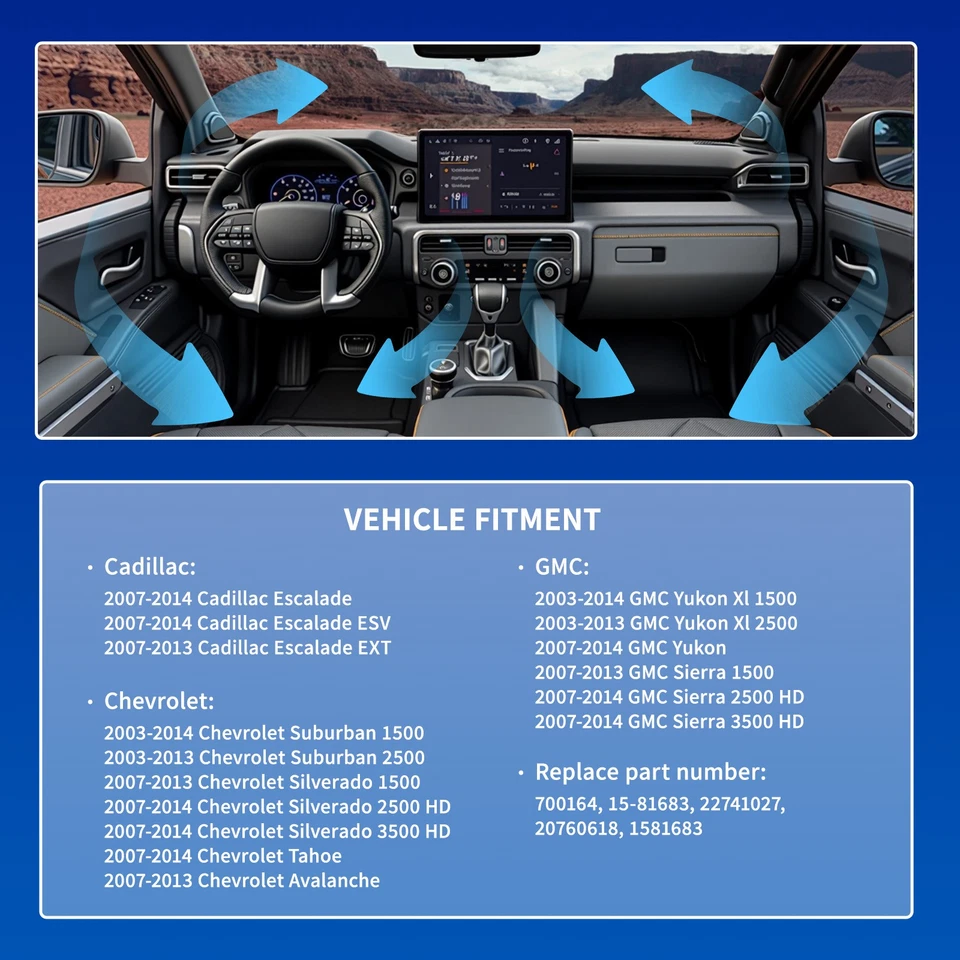 A/C Heater Blower Motor w/ Fan Cage for 07-14 GMC Sierra 2500 HD Sierra 3500 HD Foto 3 de 4