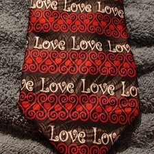 Keith Daniels Men's Tie Love Hearts Red Black Silk Designer Valentine