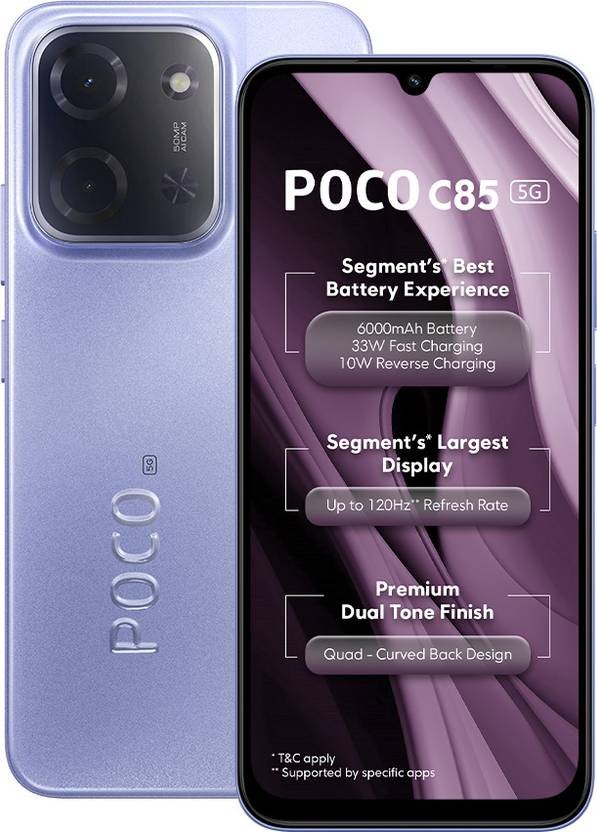 POCO C85 (Purple, 128 GB 8GB RAM) Dimensity 6300 Processor Global Version.