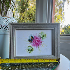 Grey Wood Effect MDF Photo Frame with picture Landscape Clear Glass Wall/Stand