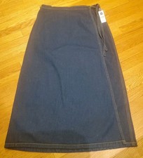 VTG Y2K Gap Blue Denim Wrap Maxi Skirt Women s 12 Side Waist Tie Retro NWT