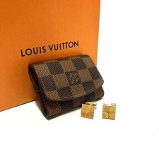 Top Zustand Louis Vuitton Damier LV Bouton de Manchette Manschettenknöpfe