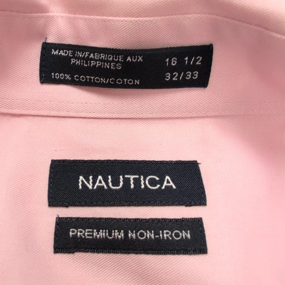 Chemise Nautica XL Rose Pâle Oxford Coton Premium Poche Manches longues - Photo 2/4